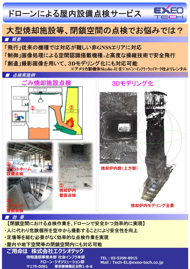 ドローン屋内設備点検サービス