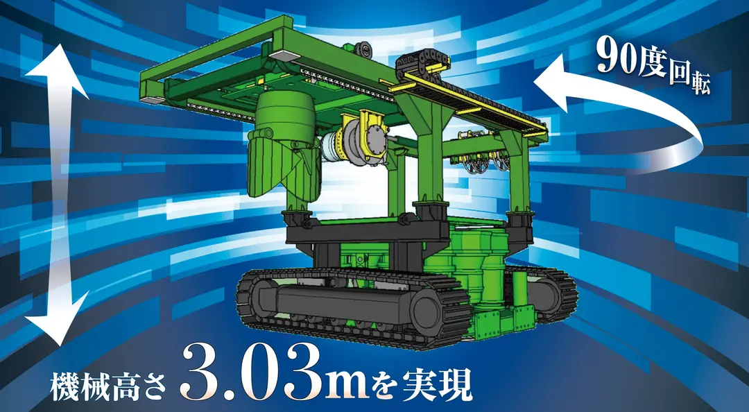 超低空頭全周回転式スライド工法用掘削機（ＳＲＤ－１２００ＨＬⅢ）